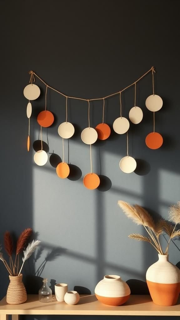 Half-Moon Phases Clay Wall Garland