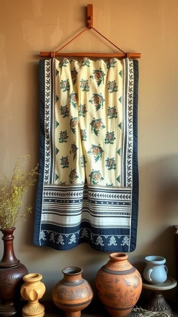 Quilted Kantha Mini Wall Quilt