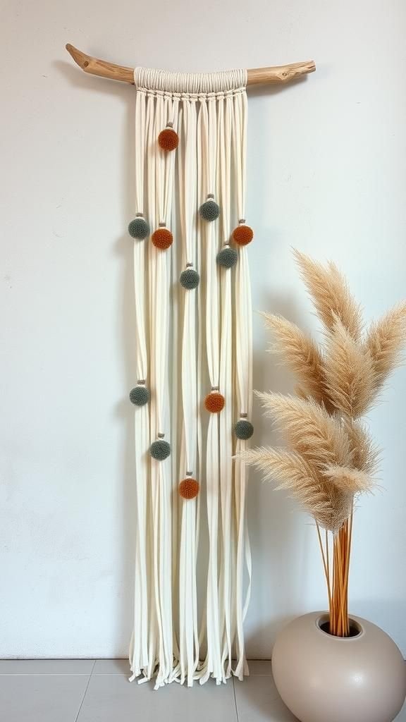 Sun-Bleached Driftwood And Tassel Statement Hanging