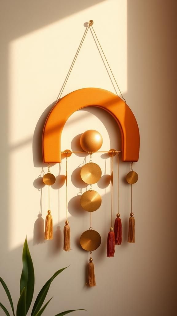 Terracotta And Brass Arch Mobile