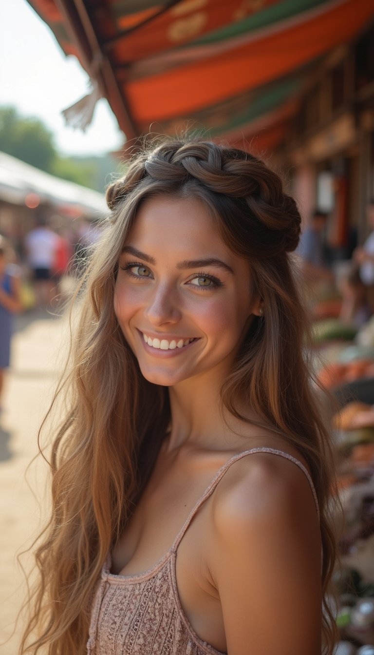 Braided Crown For Effortless Boho Chic Appeal