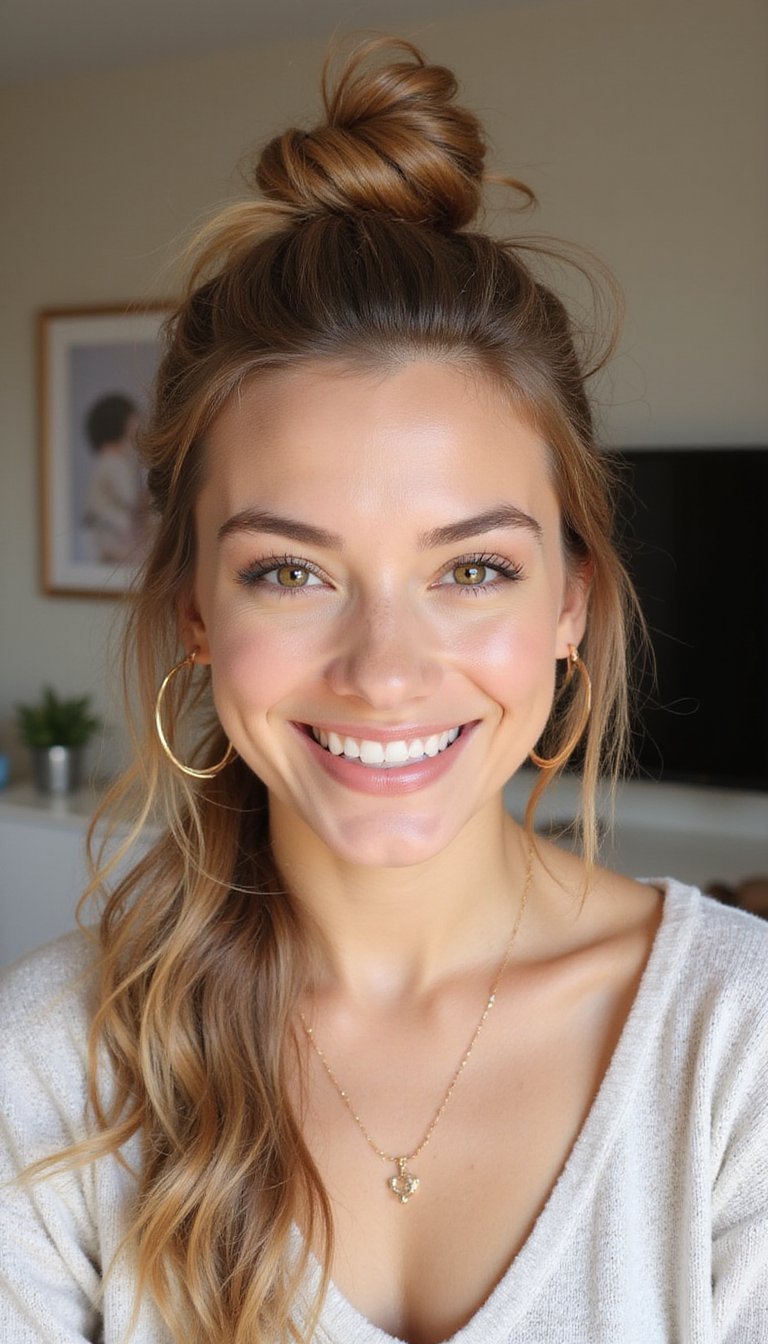 Half-Up Topknot That Looks Polished Fast