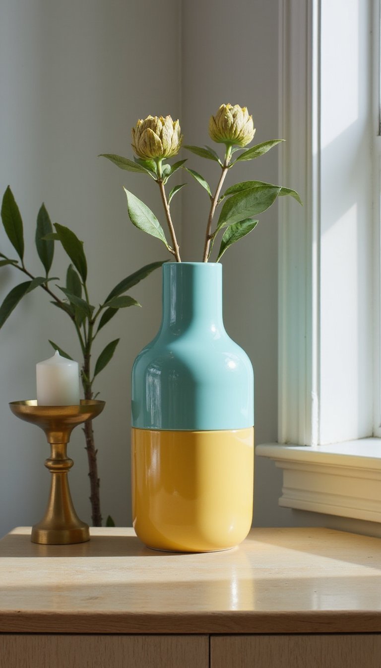 High Gloss Color Block Modern Vase Update