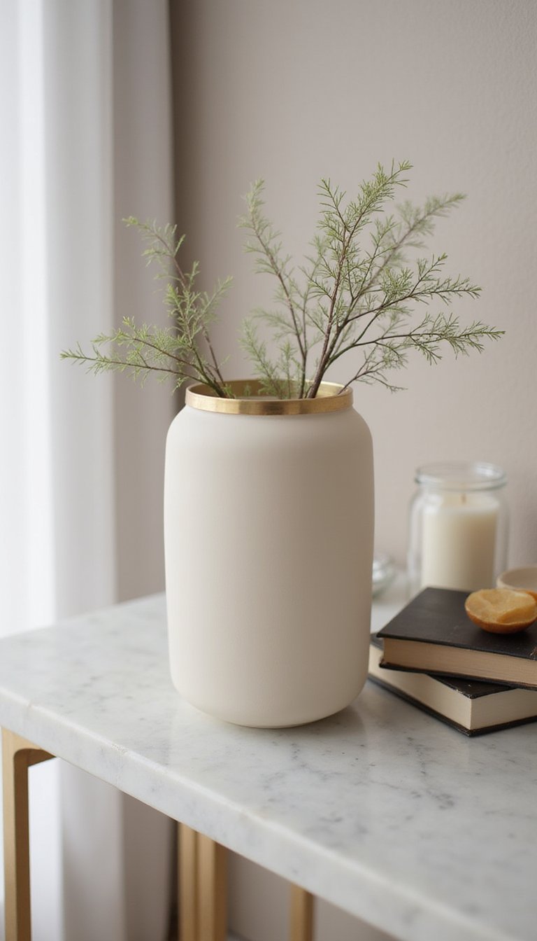 Metallic Rim Highlight On Simple Vases