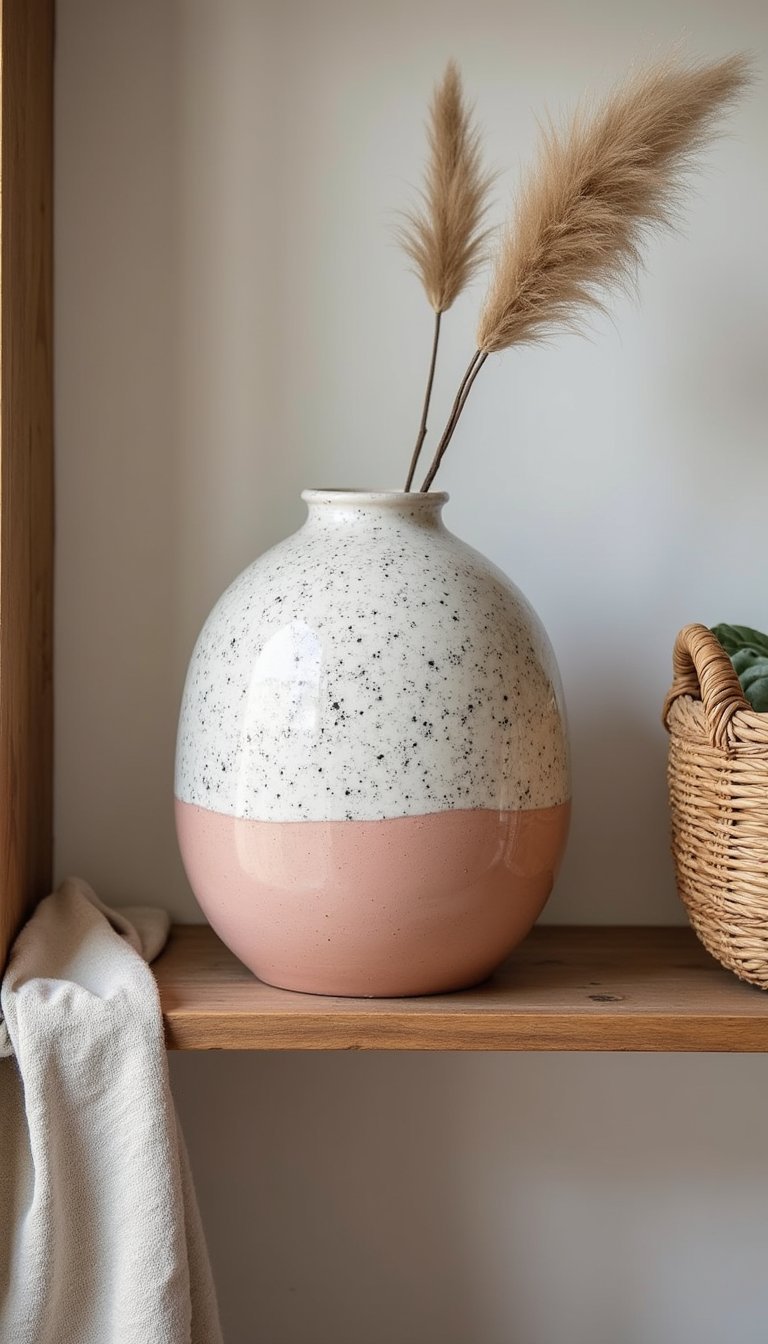 Speckled Terrazzo Finish On Earthenware Vase
