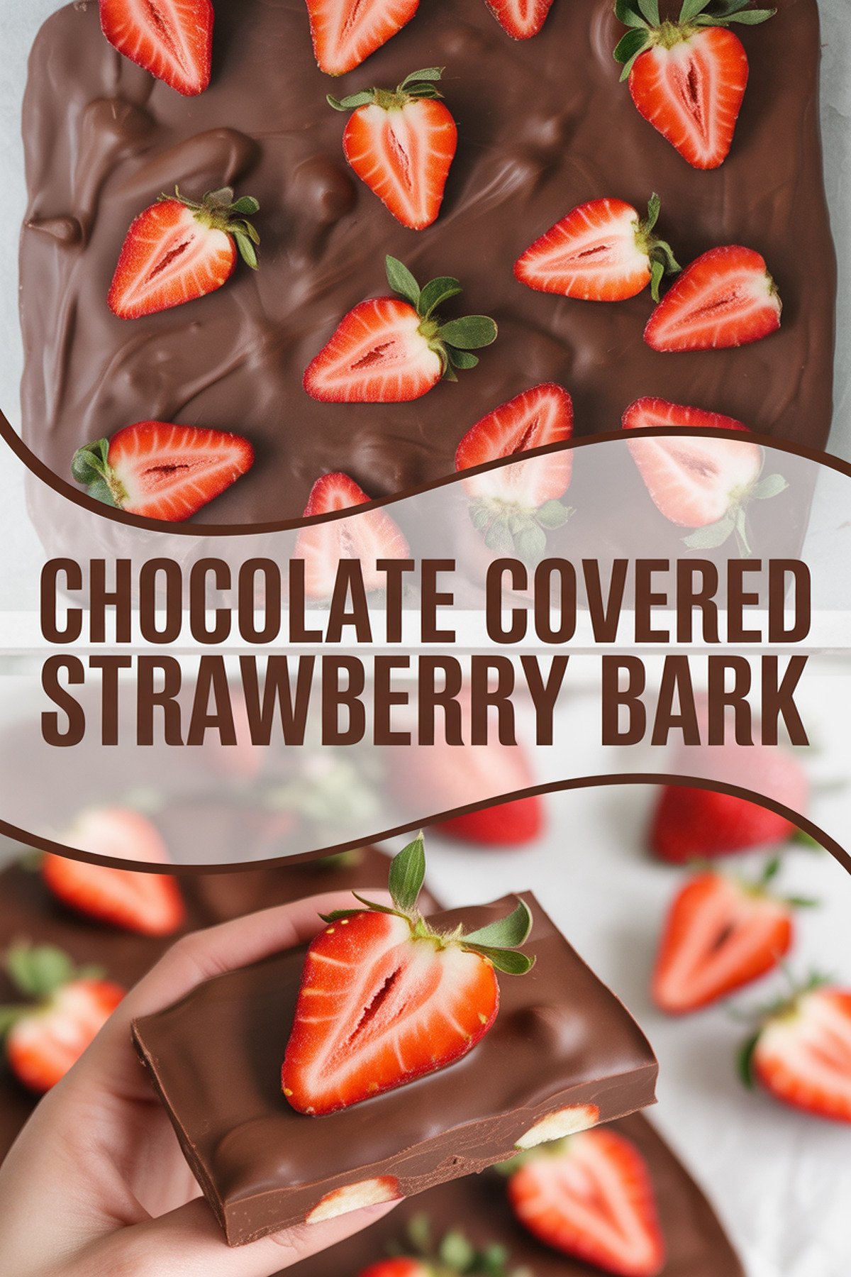 Chocolate Covered Strawberry Bark recipe idea in stylish layout