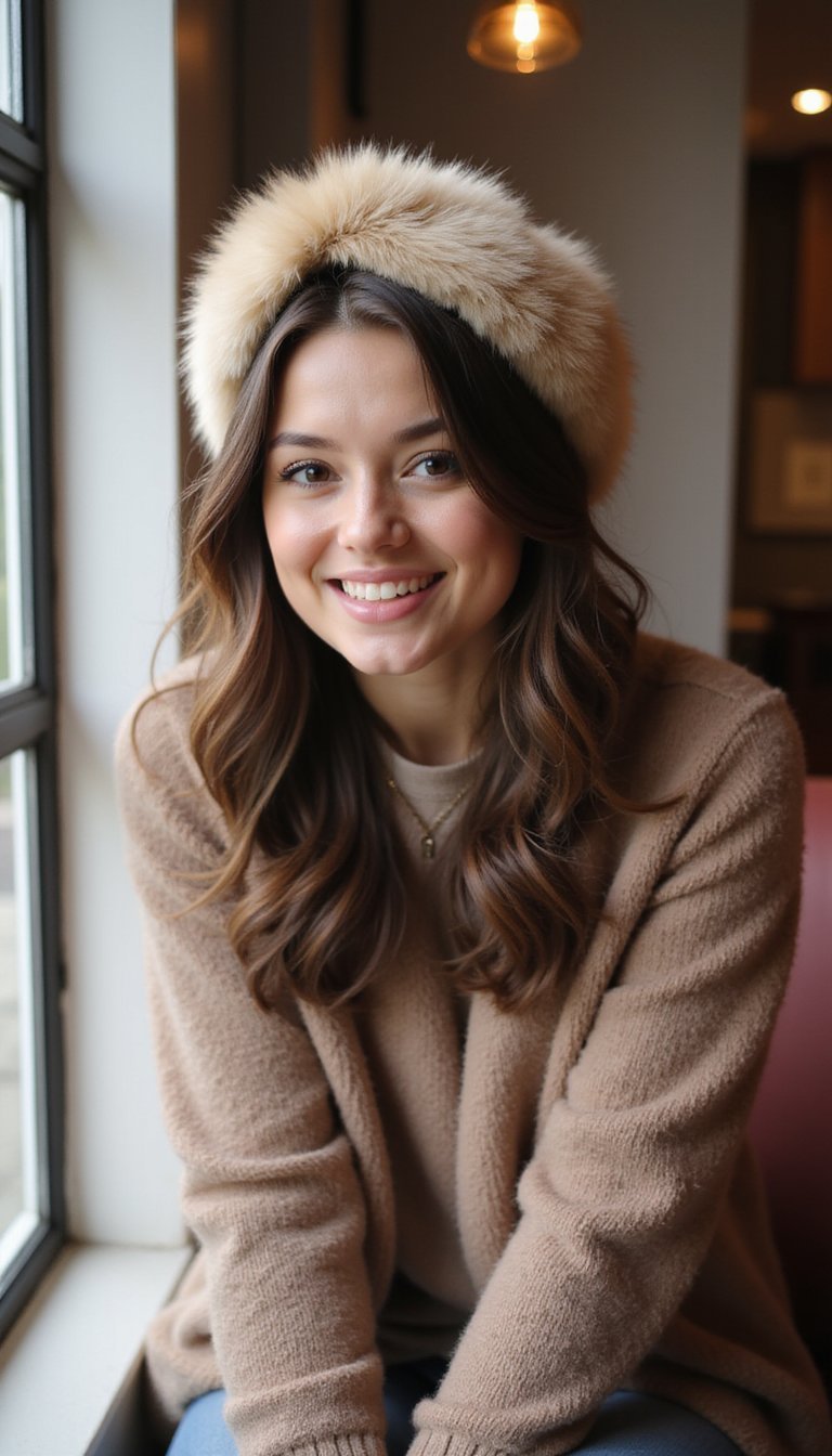 Faux-Fur Headband With Twisted Face-Framing Lock