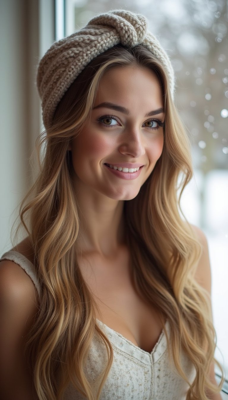 Loose Beachy Waves And Knit Headband