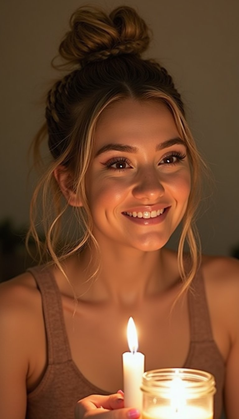 Messy Chignon Braided Around The Base