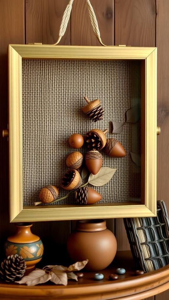 Acorn And Pinecone Keepsake Shadow Box