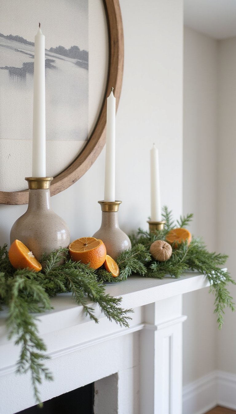 Cedar And Citrus Mantel For Fresh Winter Scent