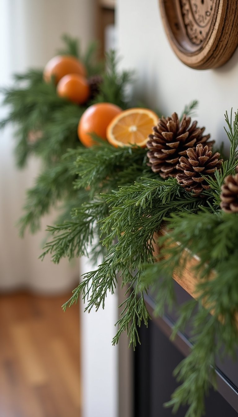 Cedar Garland For Shelves And Small Corners
