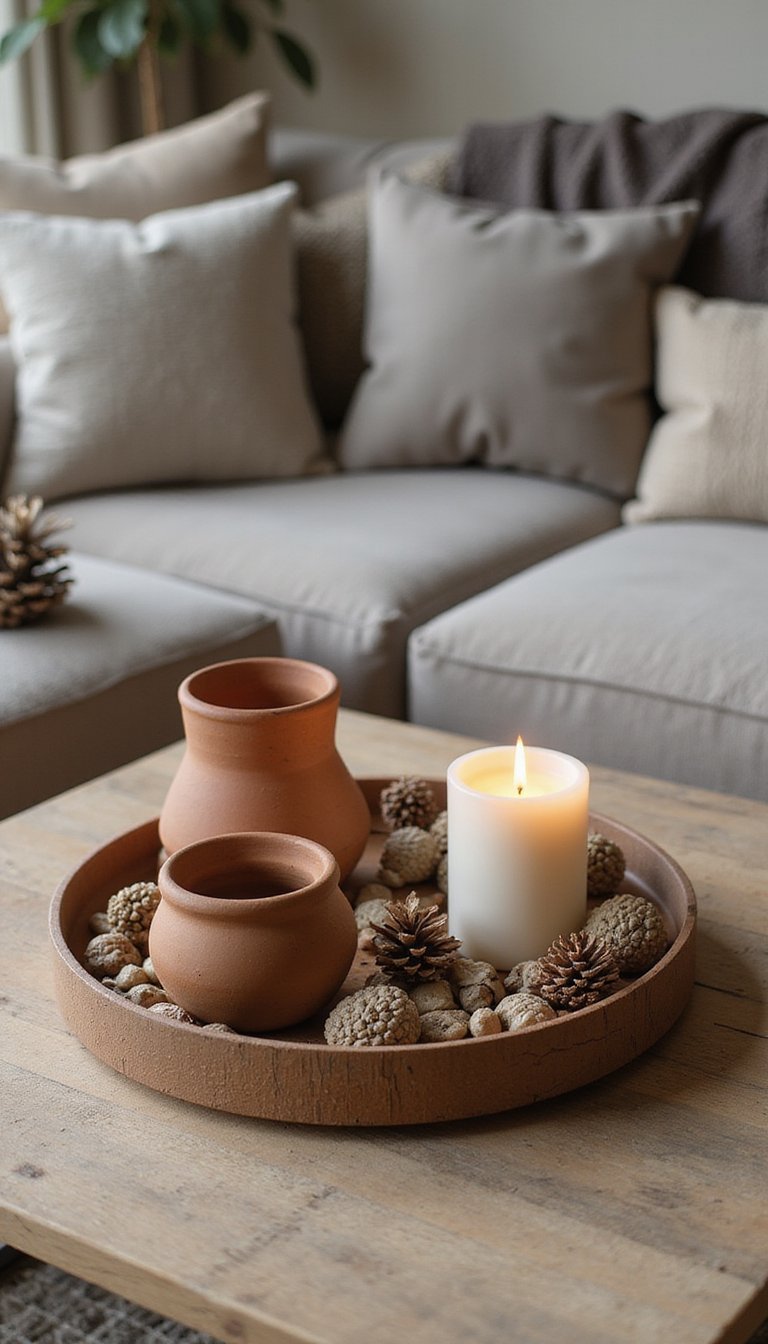 DIY Seeded Tray Centerpiece For Coffee Table