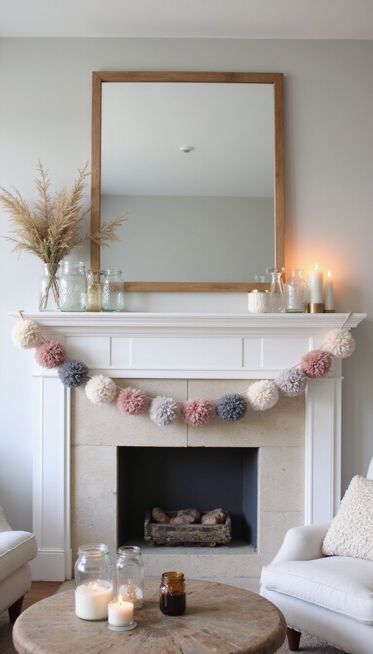 Mason Jar Pom Pom Garland For Playful Accent