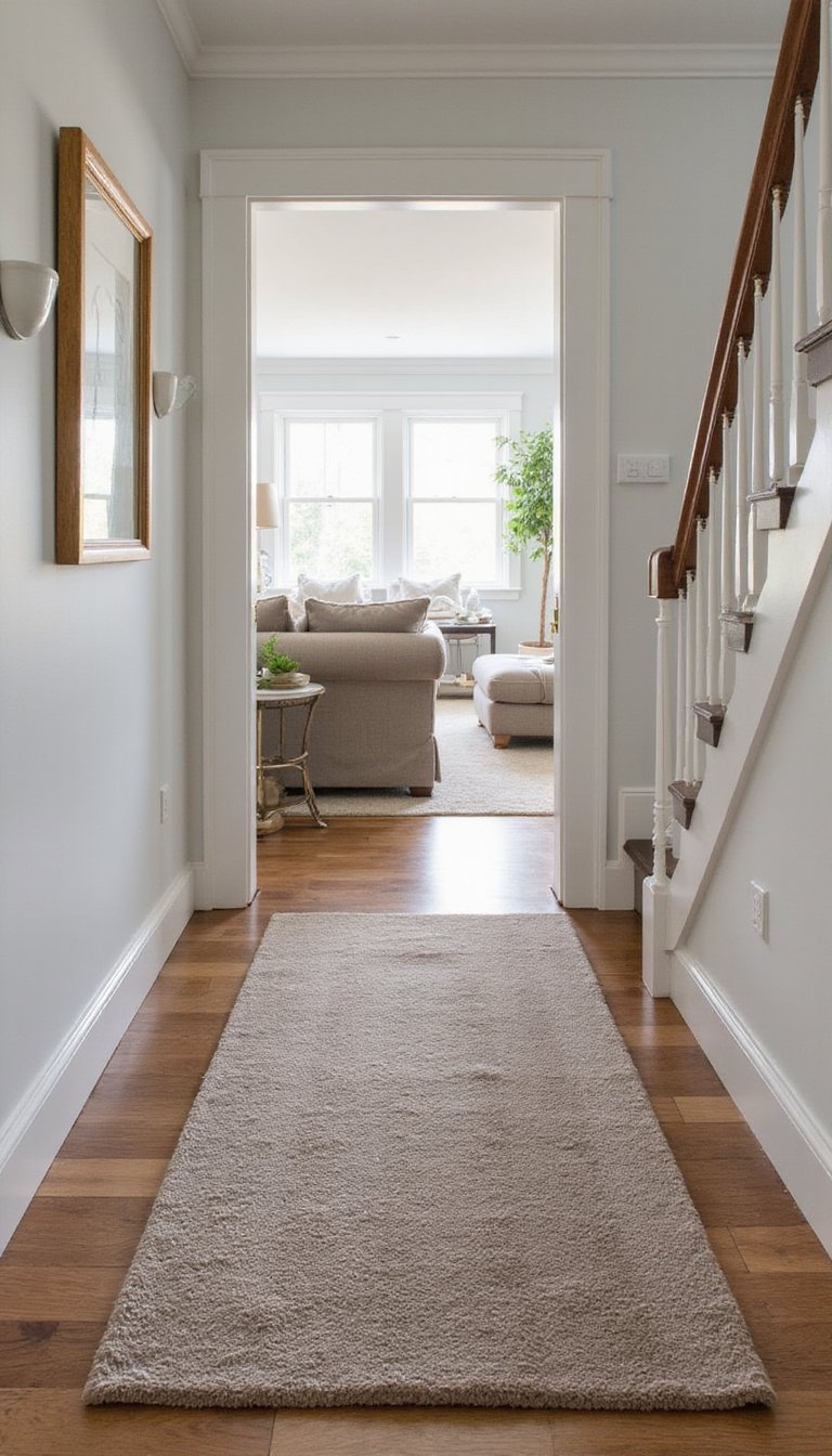 Simple Plush Stair Runner For Entryway Warmth