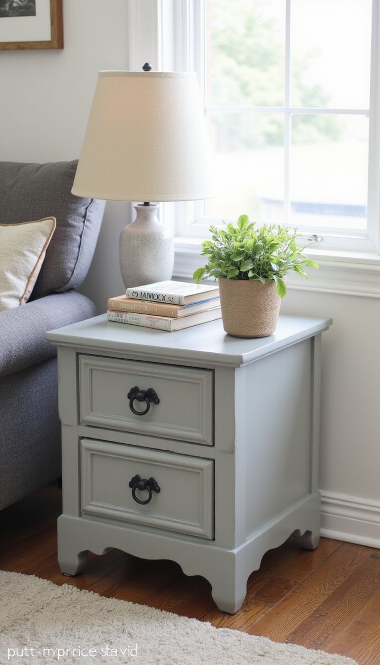 Upcycled Side Table Paint And New Hardware