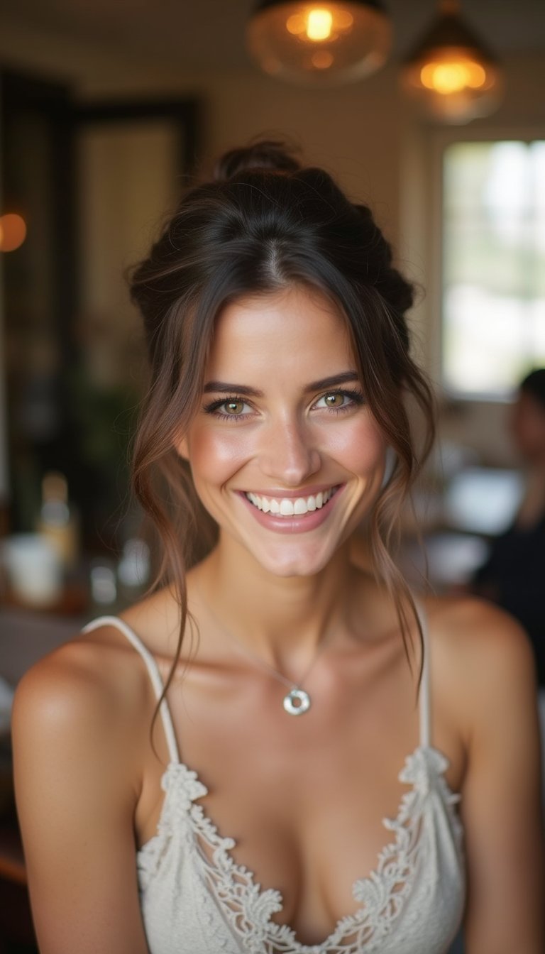 Soft Low Bun With Cozy Face-Framing Pieces