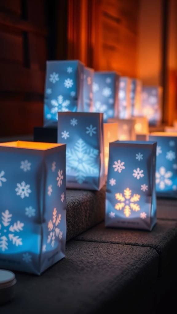 Paper Bag Snowflake Luminaria Lanterns
