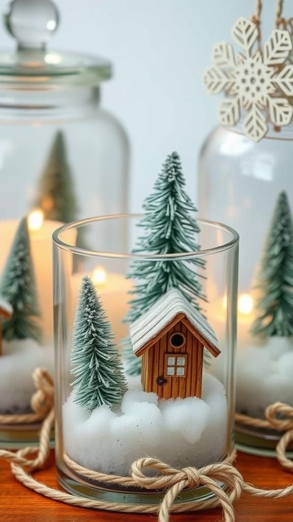 Snowflake Terrarium Jars With Faux Frost