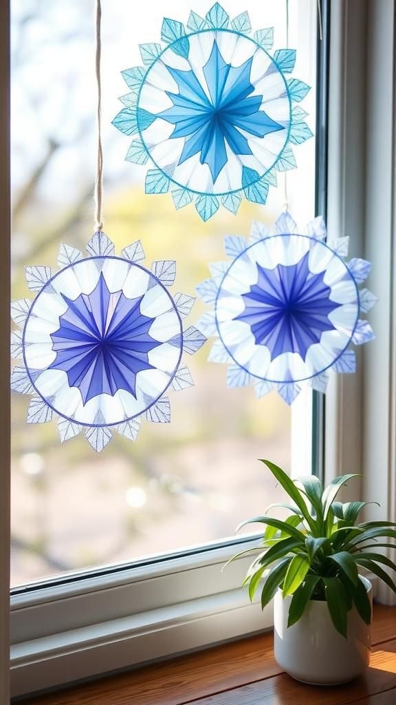 Tissue Suncatcher Snowflakes For Frosty Windows