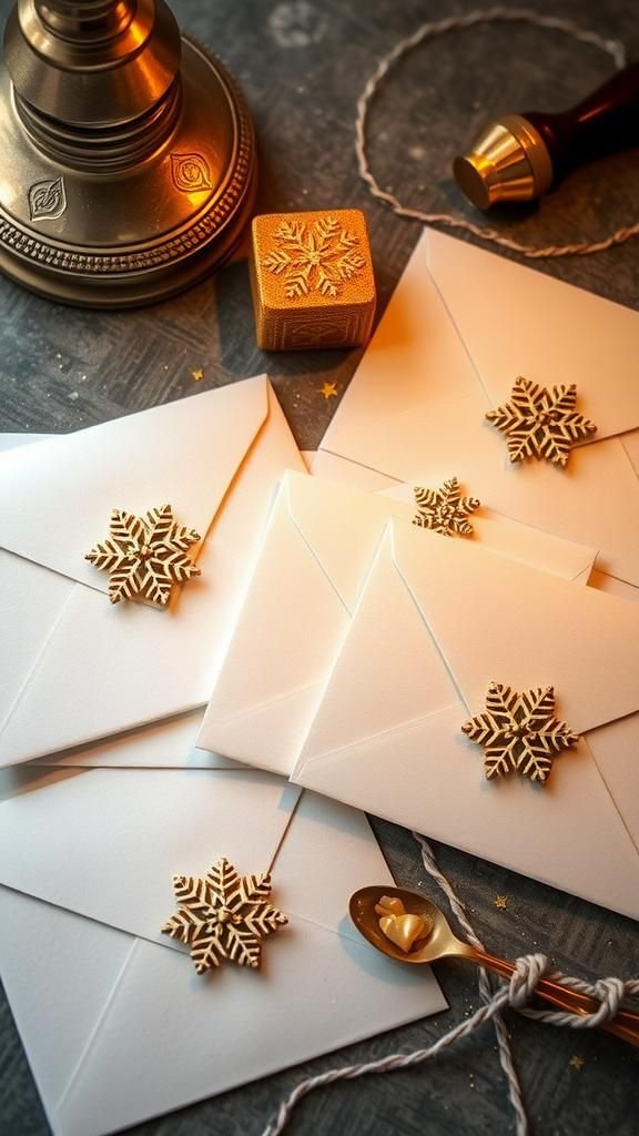 Wax-Sealed Letters With Snowflake Stamps