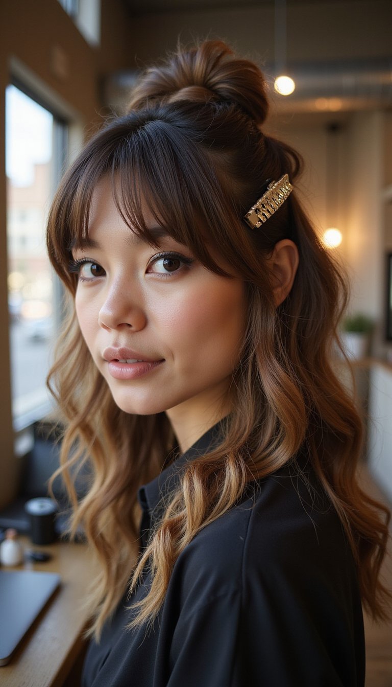 Shaggy Layers Pulled Back With Statement Claw