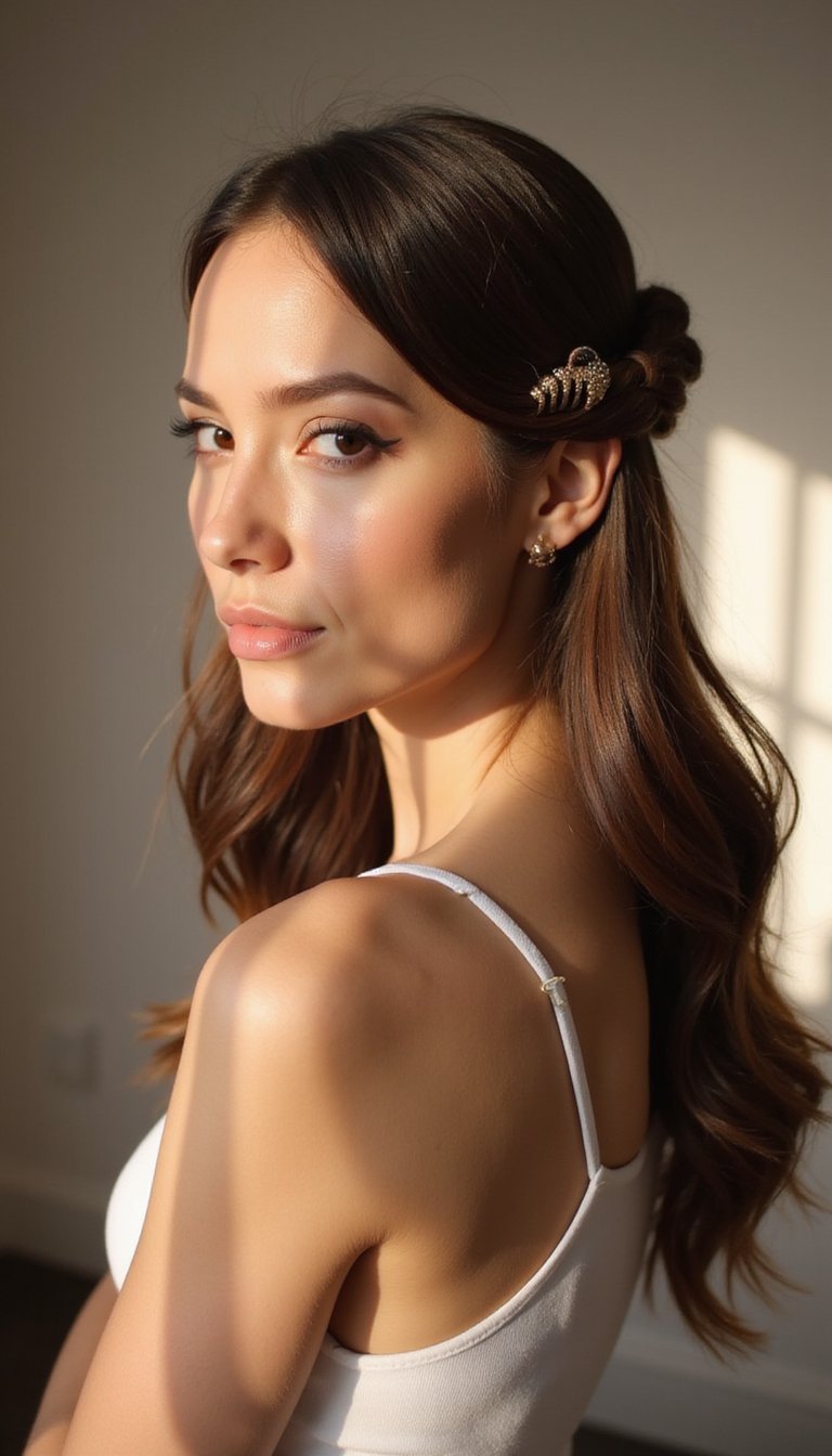 Side-Swept Twist With Decorative Claw Clip