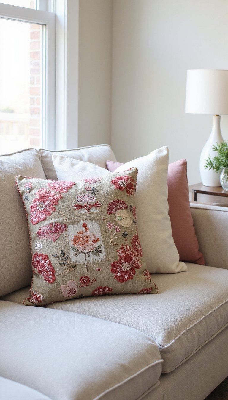 Cojines Únicos Con Retales Y Bordados