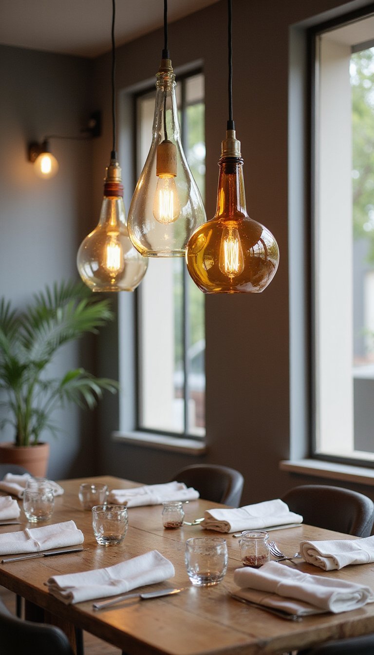 Lámparas Hechas Con Botellas De Vidrio