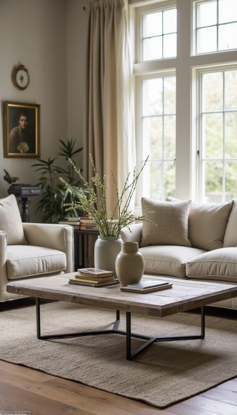 Mesa De Centro Con Puerta Antigüa Reconvertida