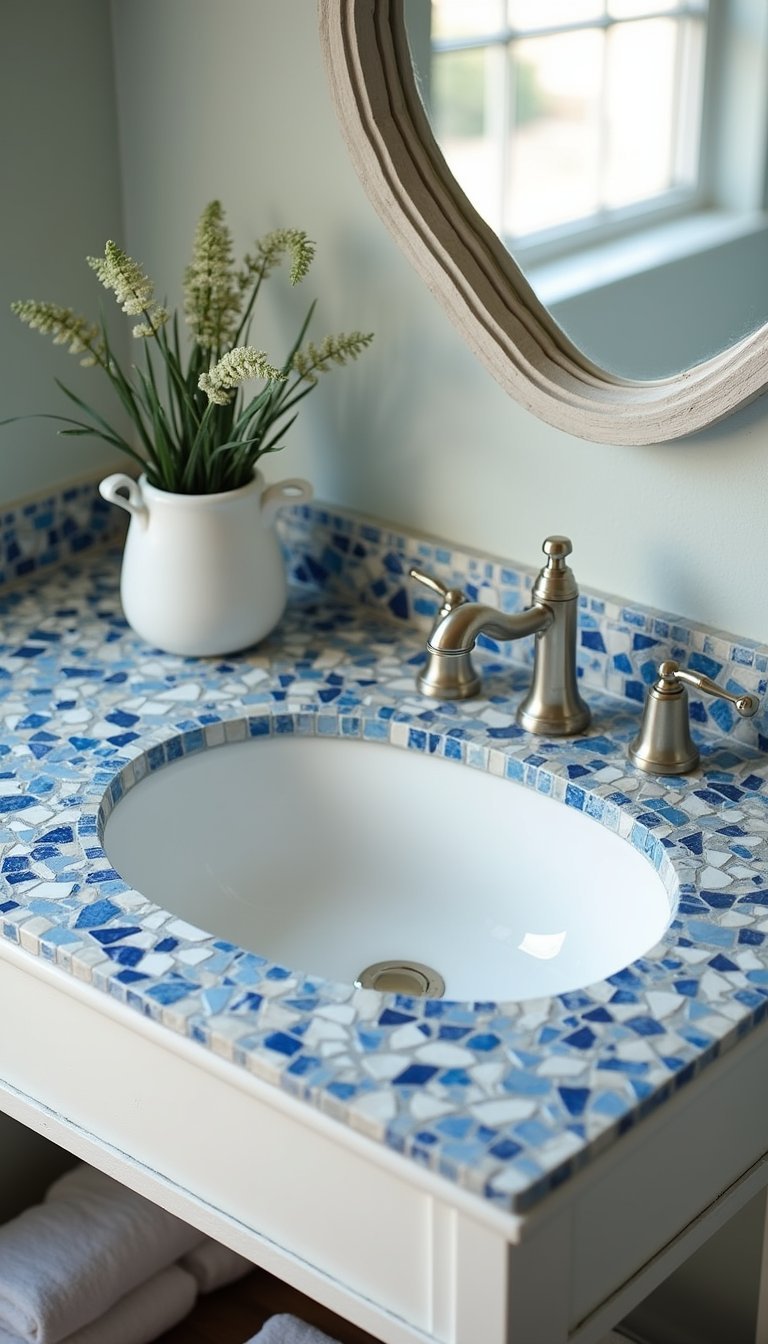 Mosaico De Azulejos Rotos Como Encimera