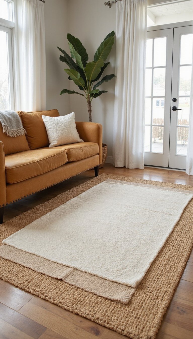 Alfombra En Capas En Tonos Neutros Cálidos