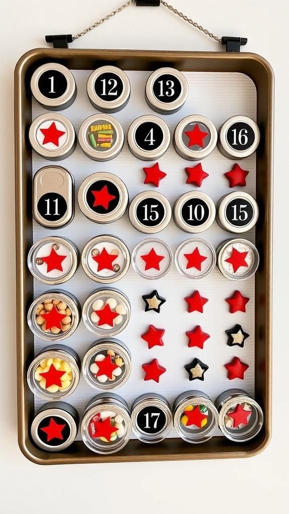 Cookie Sheet Magnet Calendar With Mini Tins