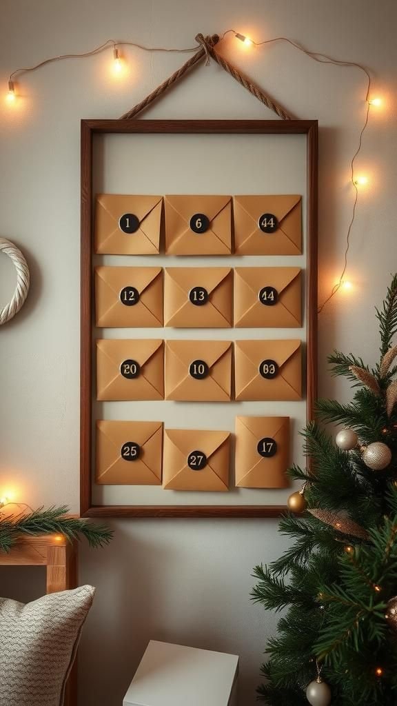 Kraft Envelope Grid With Wax-Sealed Numbers