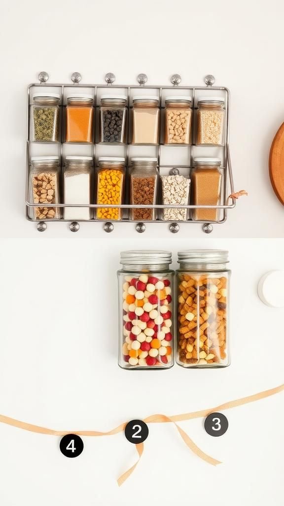 Magnetic Spice Jar Rack With Countdown Lids