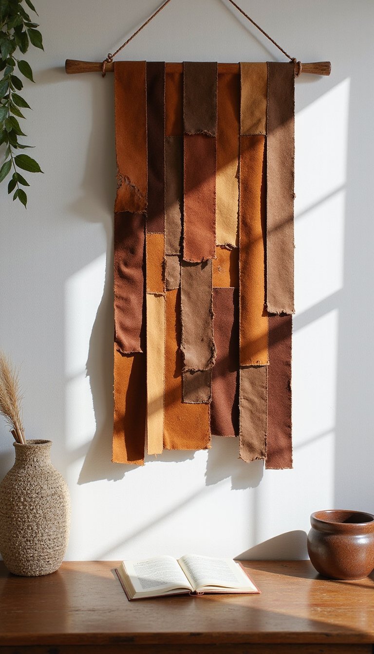 Patchwork Leather Strip Hanging For Rustic Chic