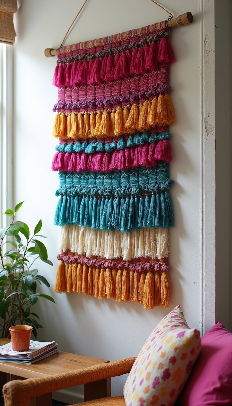 Recycled Sari Fabric Weave For Colorful Texture