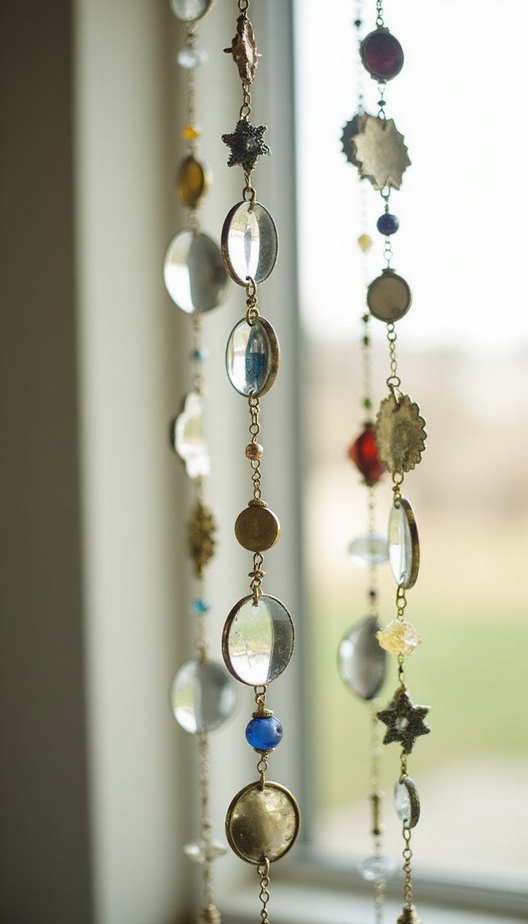 Tiny Mirror And Bead Sun Catchers Cluster
