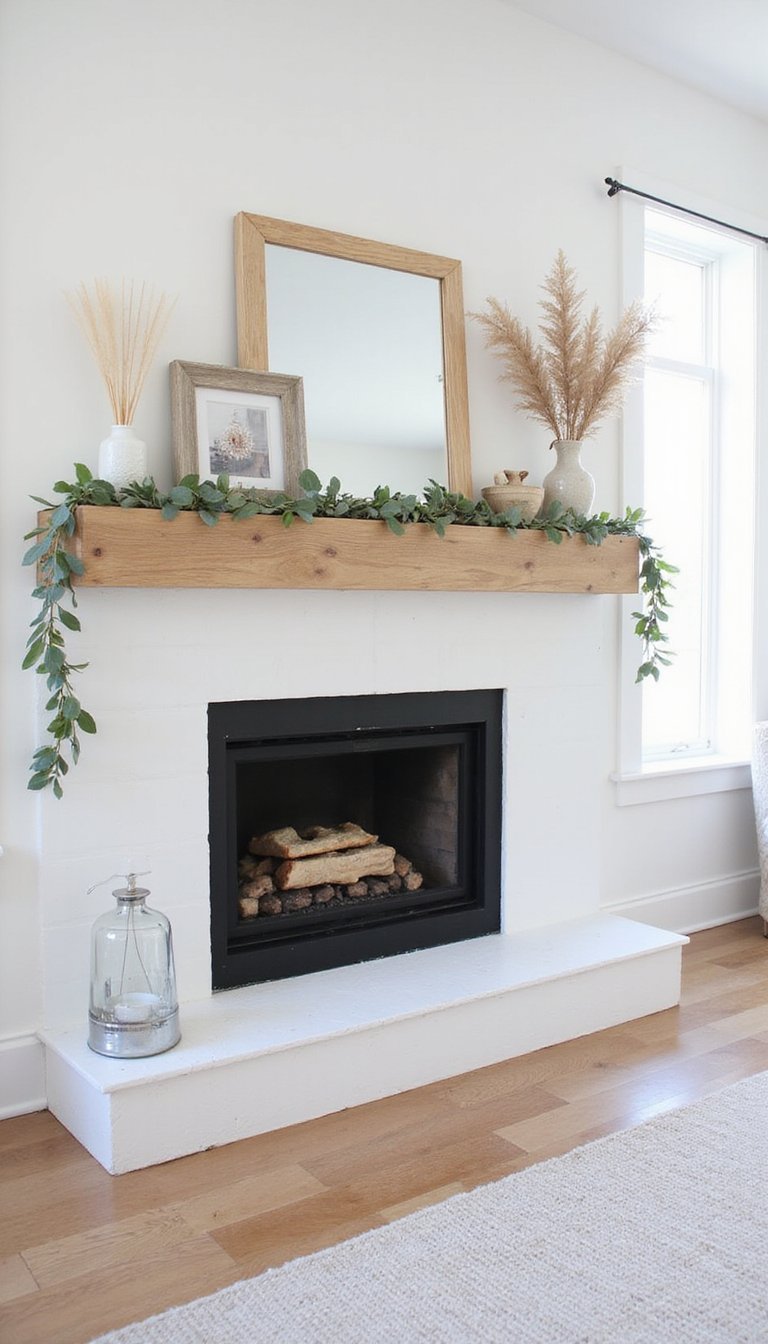 Eucalyptus Sprig Garland With Linen Ribbon Accents