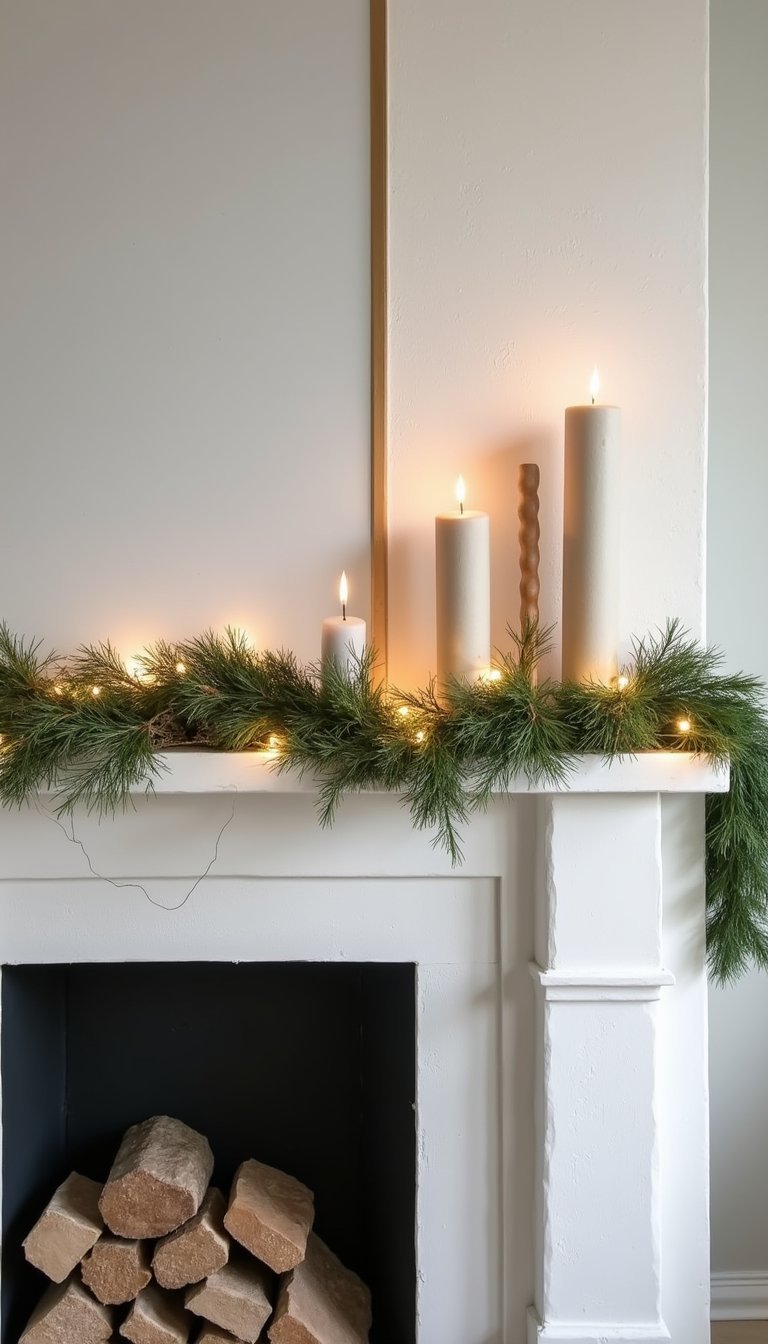 Minimal Evergreen Garland With Warm White Lights