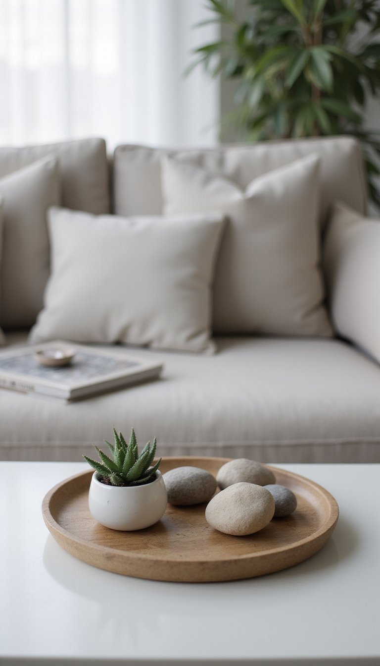 Minimal Zen Stones And Succulents For Calm