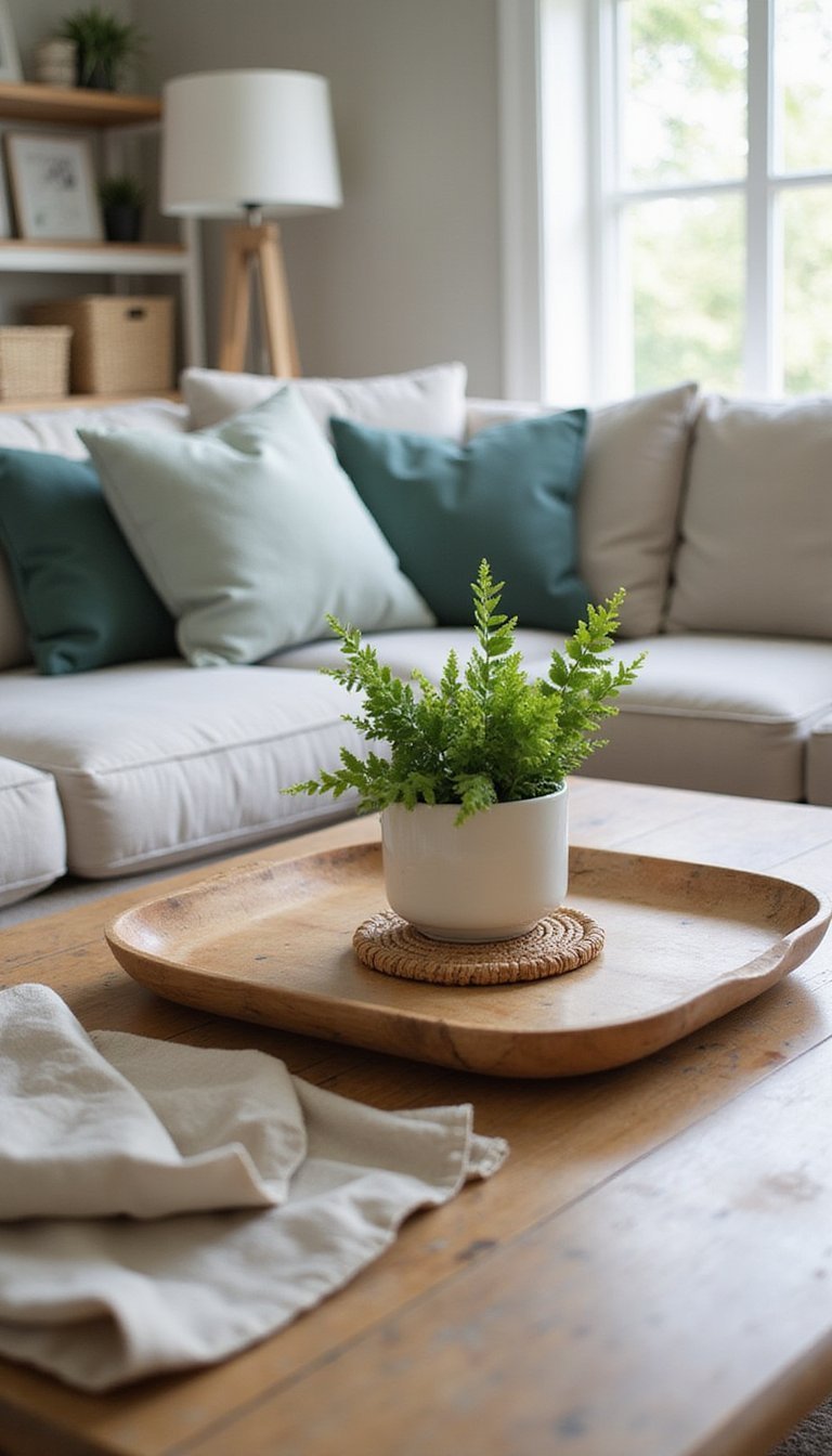 Natural Wood And Greenery For Cozy Warmth