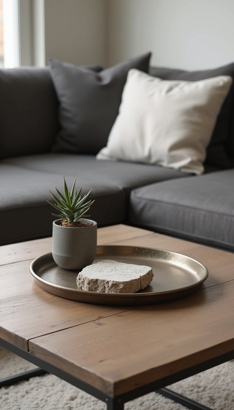 Stone And Metal Contrast For Industrial Chic