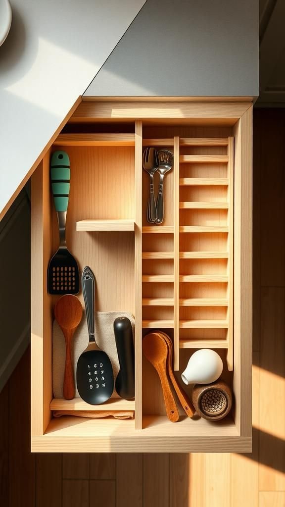 Adjustable Wooden Slat Dividers With Warm Grain