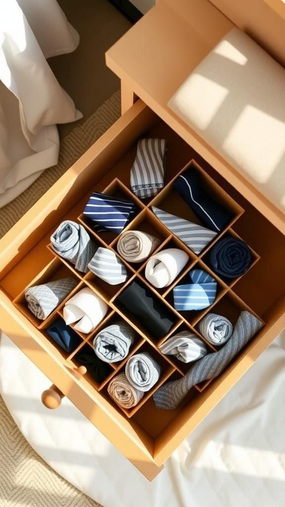 Cardboard Crisscross Grid For Socks And Ties