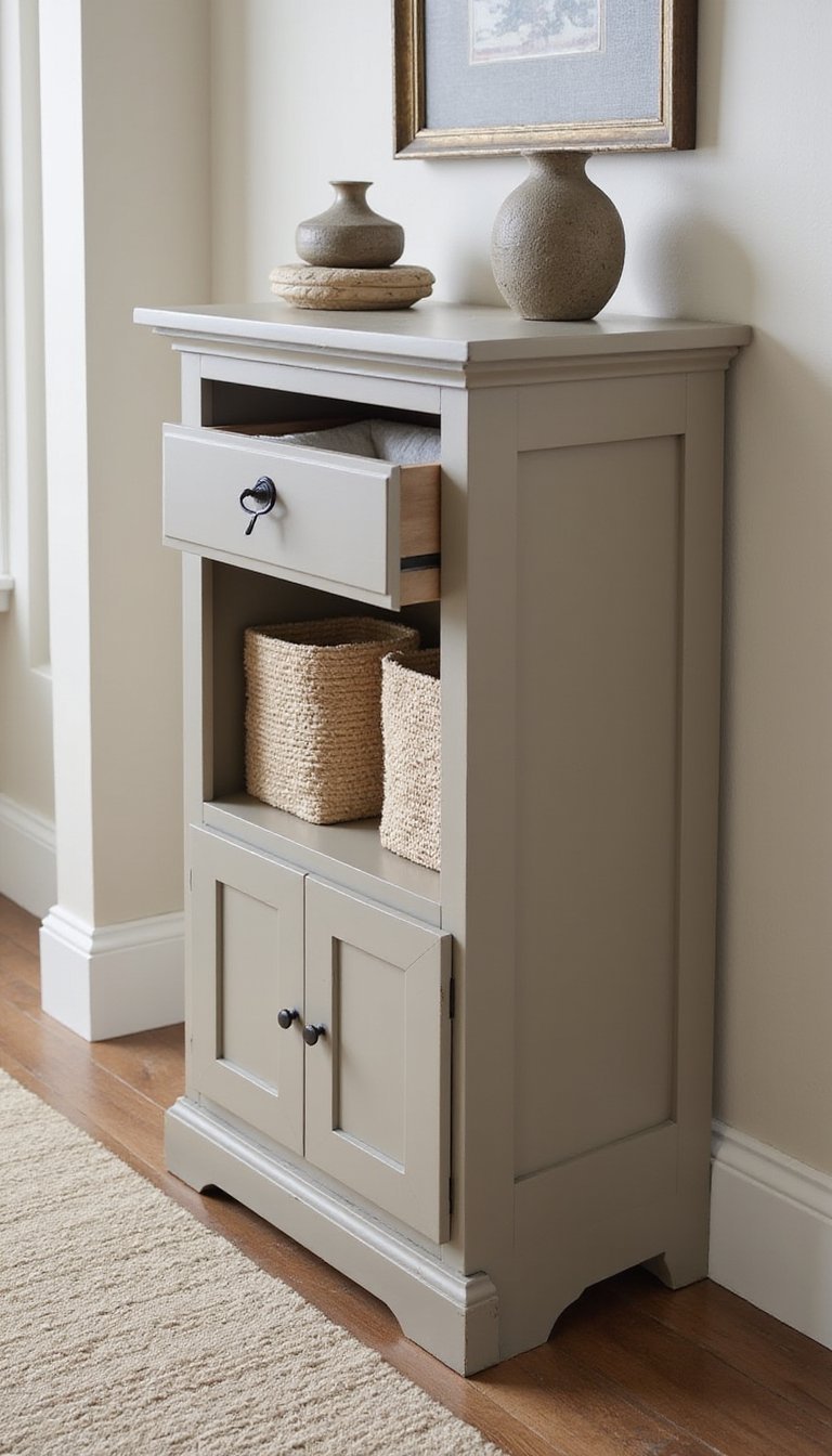 Hidden Cubby Under Console With Drawers