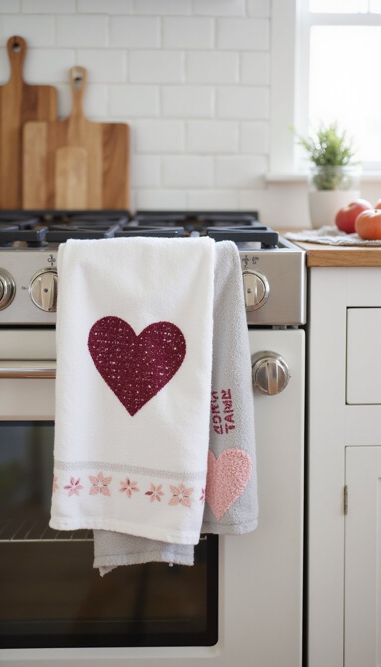 Embroidered Tea Towels With Charming Motifs