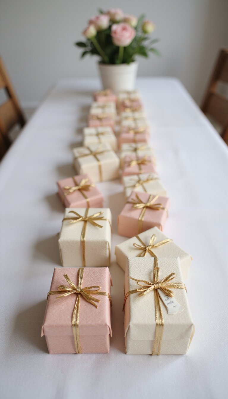 Mini Gift Box Centerpieces With Personalized Tags