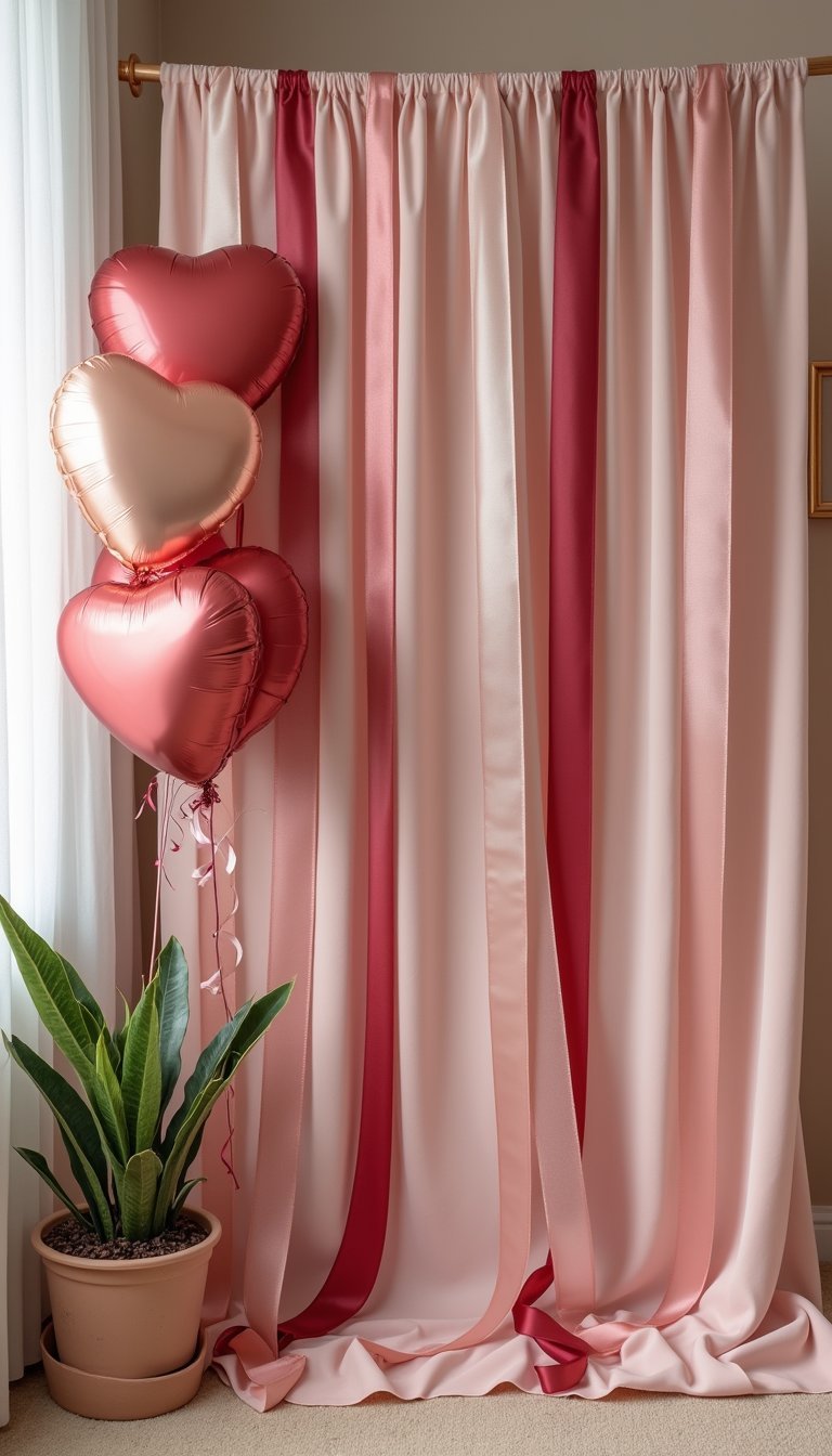 Ribbon And Balloon Backdrop For Photo Moments