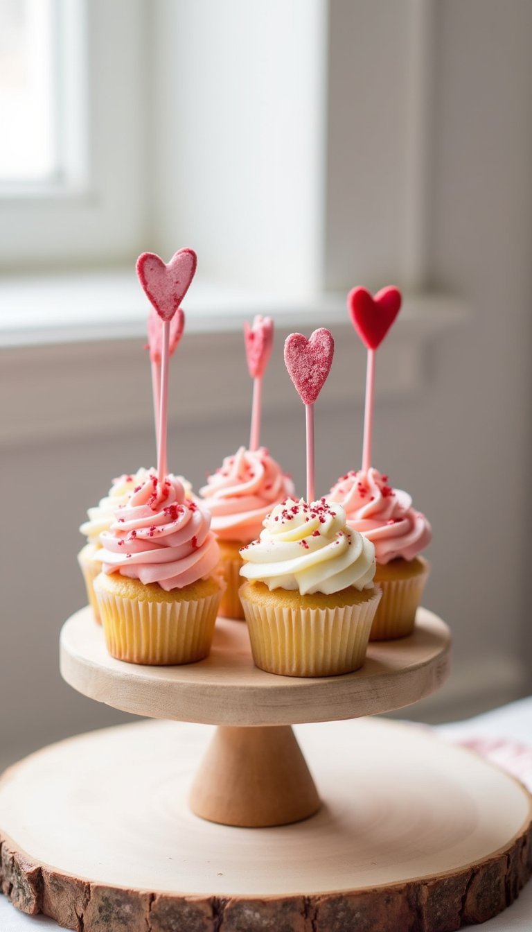Tiered Cupcake Stand Display With Heart Picks